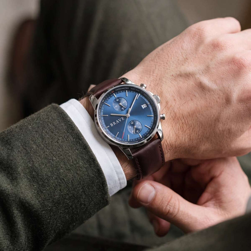 Montre BRAVE ~ Atlantis Silver-Dark Blue