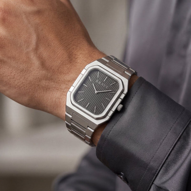 Montre BRAVE ~ Brando argent-noir