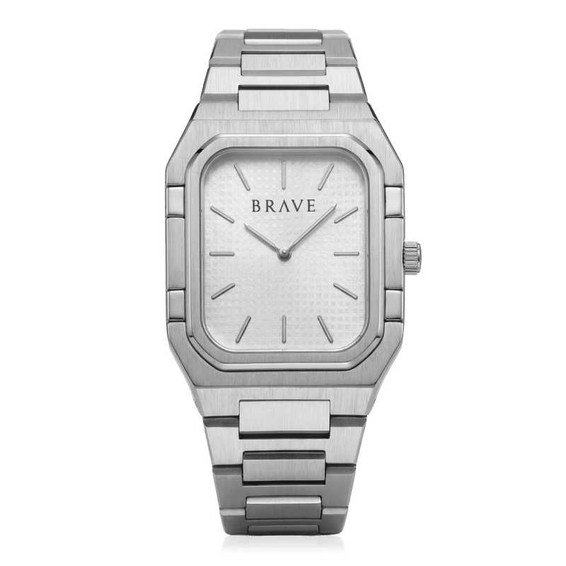 Montre BRAVE ~ Brando argent-blanc