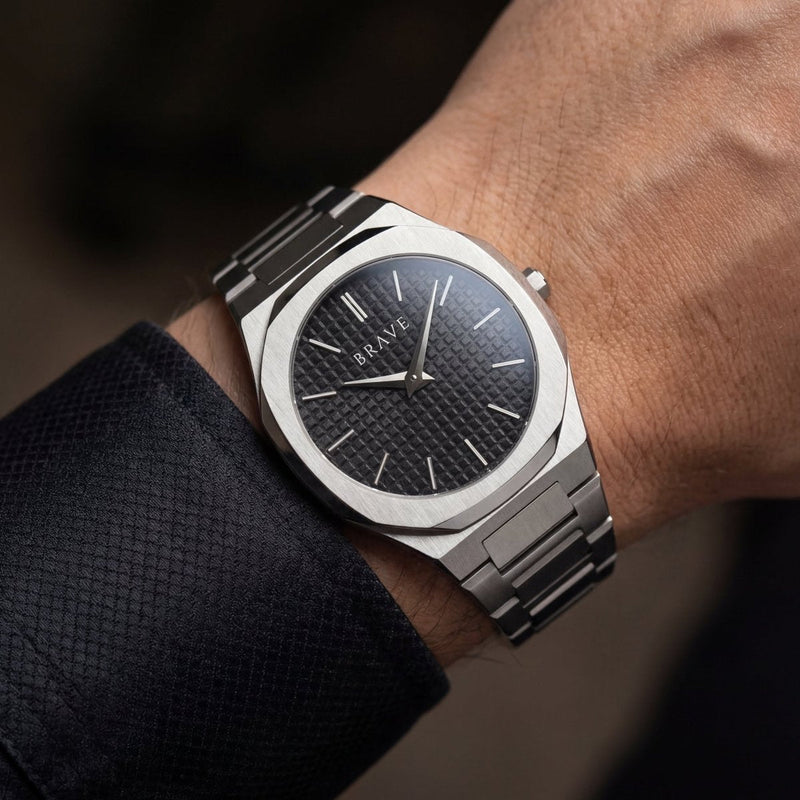 Montre BRAVE ~ Empire Silver-Black