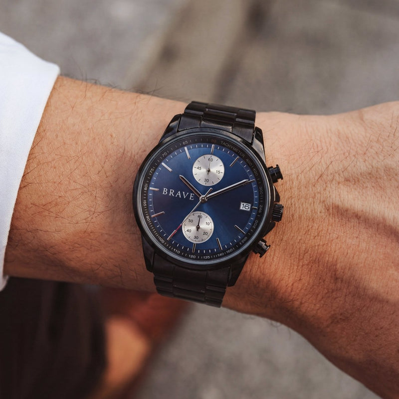 Montre BRAVE ~ Monarca Black-Dark Blue