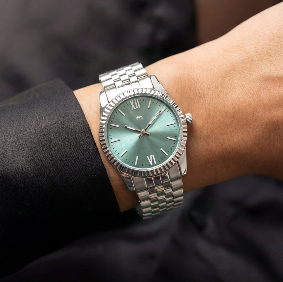Uhr ~ Century Silver-Soft Green
