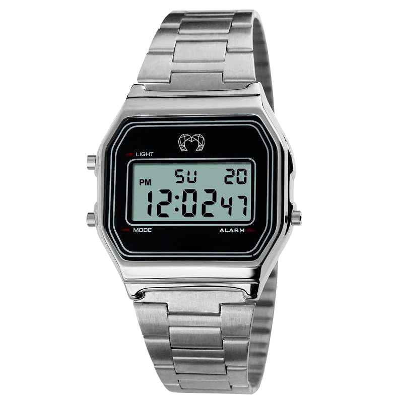 Montre digitale vintage ~ Argent