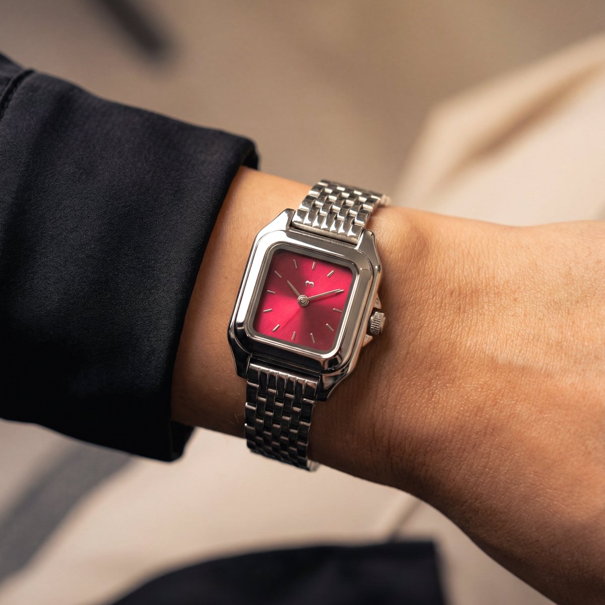 Reloj ~ Hampton Silver - Garnet - LePetiteMarie