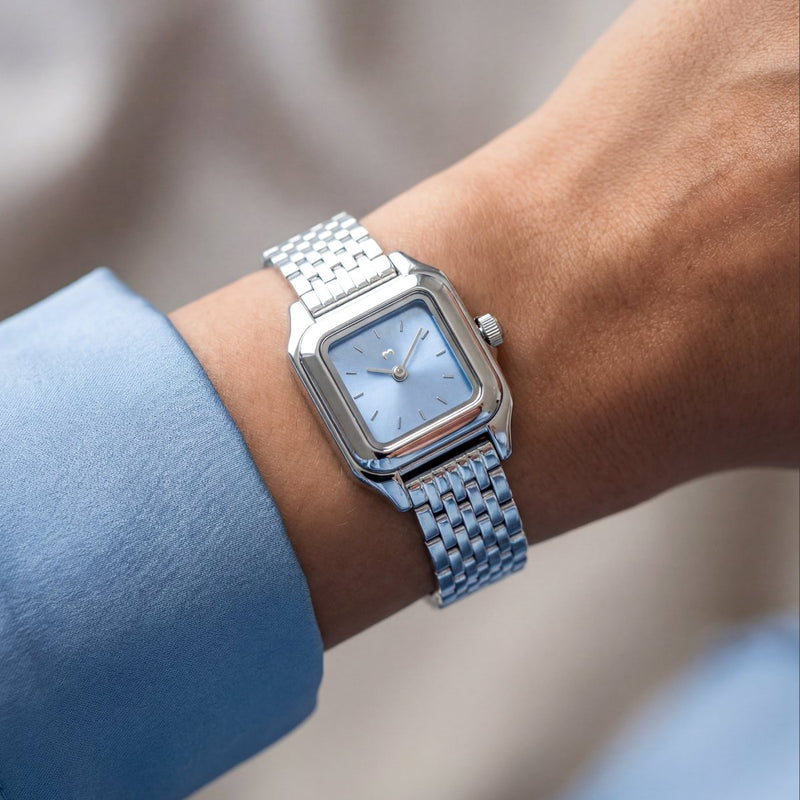 Montre ~ Hampton Silver-Soft Blue