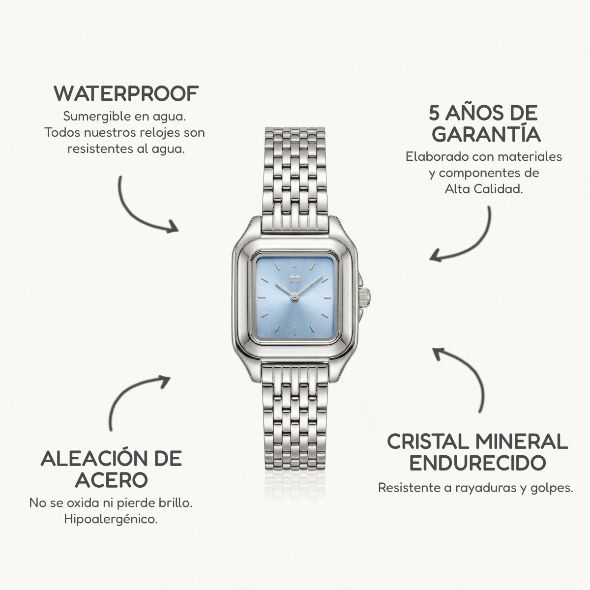 Reloj ~ Hampton Silver - Soft Blue - LePetiteMarie