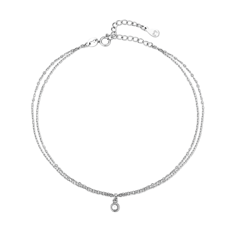 Bracelet de cheville en zircone éclatante