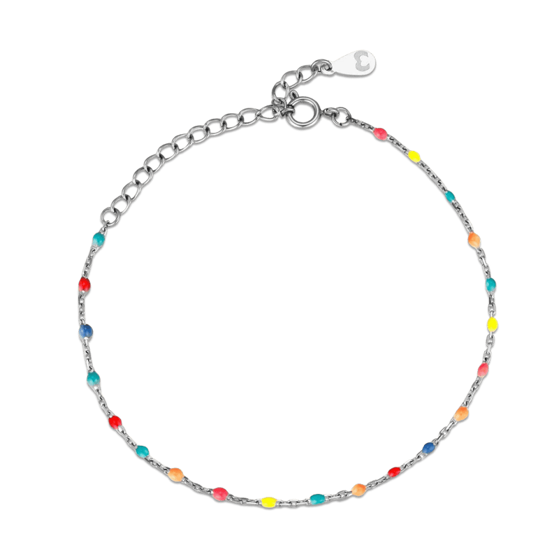 Bracelet de cheville cocktail multicolore