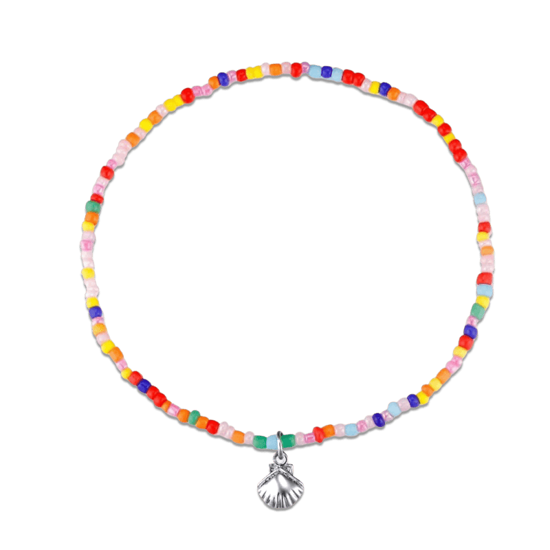 Bracelet de cheville coquillage multicolore