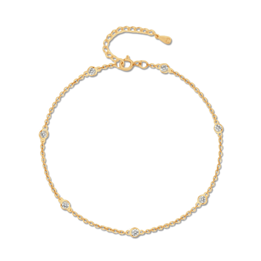 Bracelet de cheville Diamonds · Plaqué Or 18K
