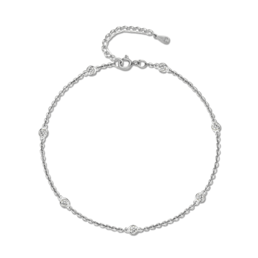 Bracelet de cheville Diamonds · Argent