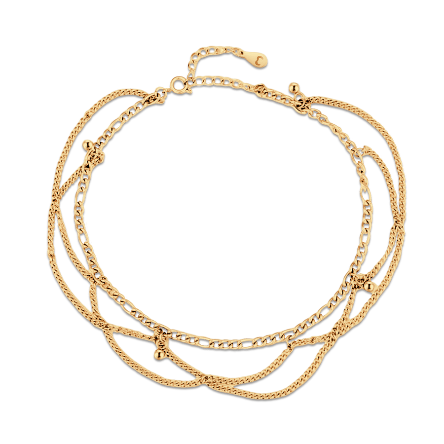 Bracciale alla caviglia Entanglement · Placcatura in Oro 18K
