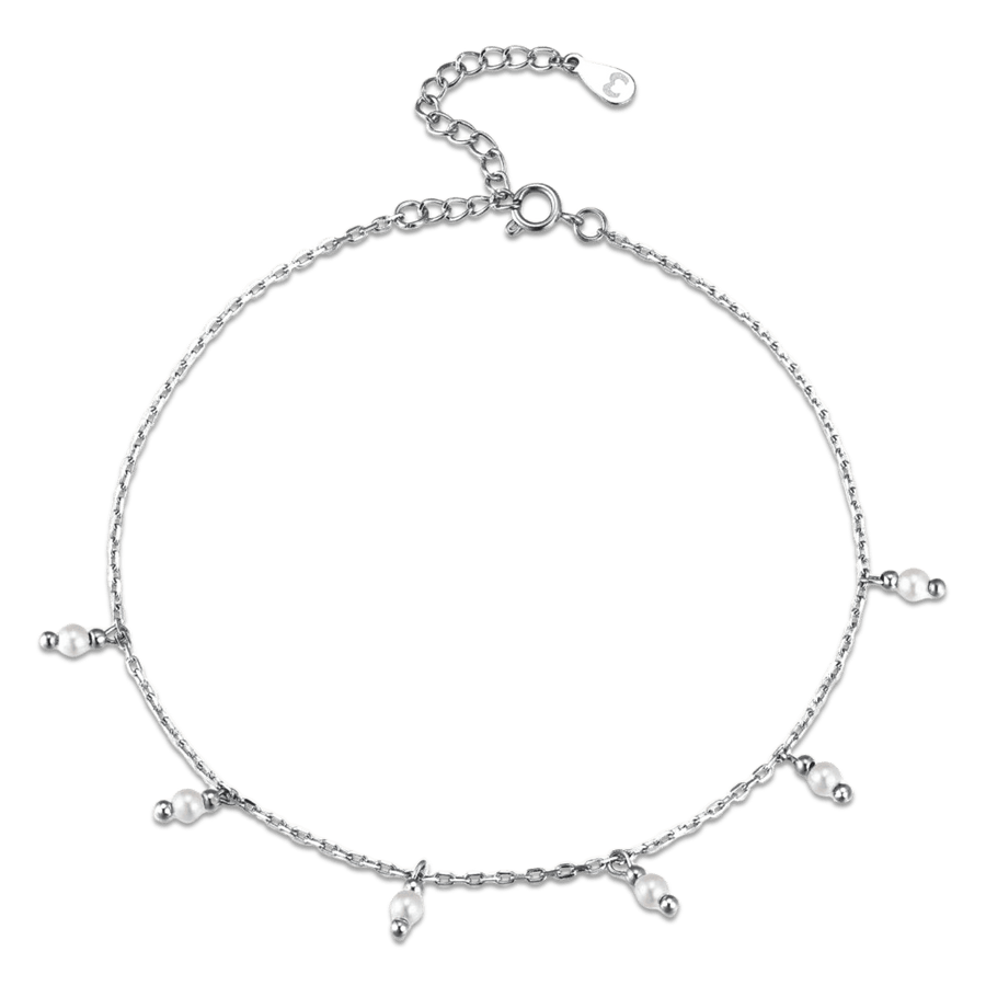 Bracelet de cheville Pearl Albar · Argent