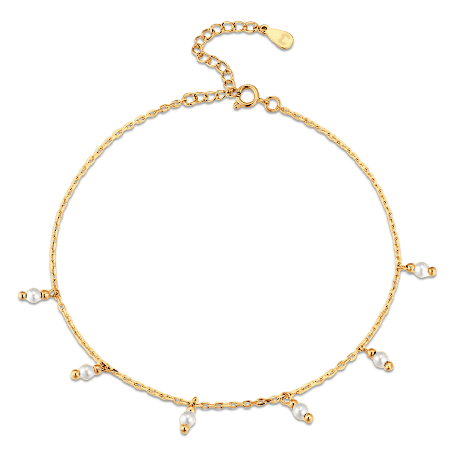 Bracelet de cheville Pearl Albar · Plaqué Or 18K