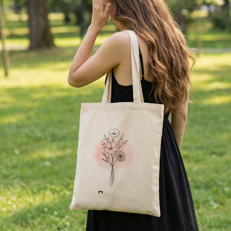 Tote bag - Fleur aquarelle